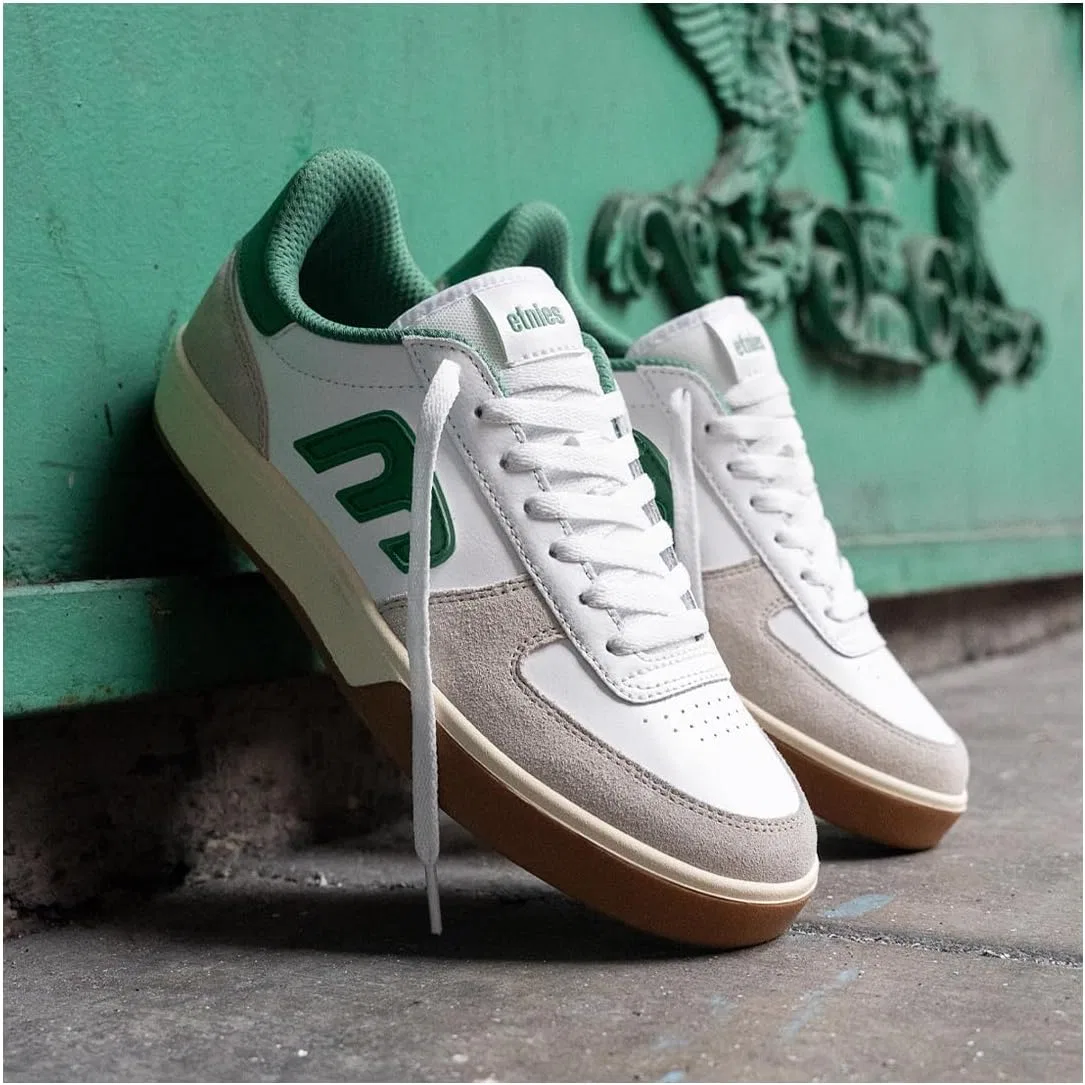 Скейтбордистские кроссовки Etnies Emerson Pro Model Low-Top из вулканизированной замши, Grey White Green — фото 2