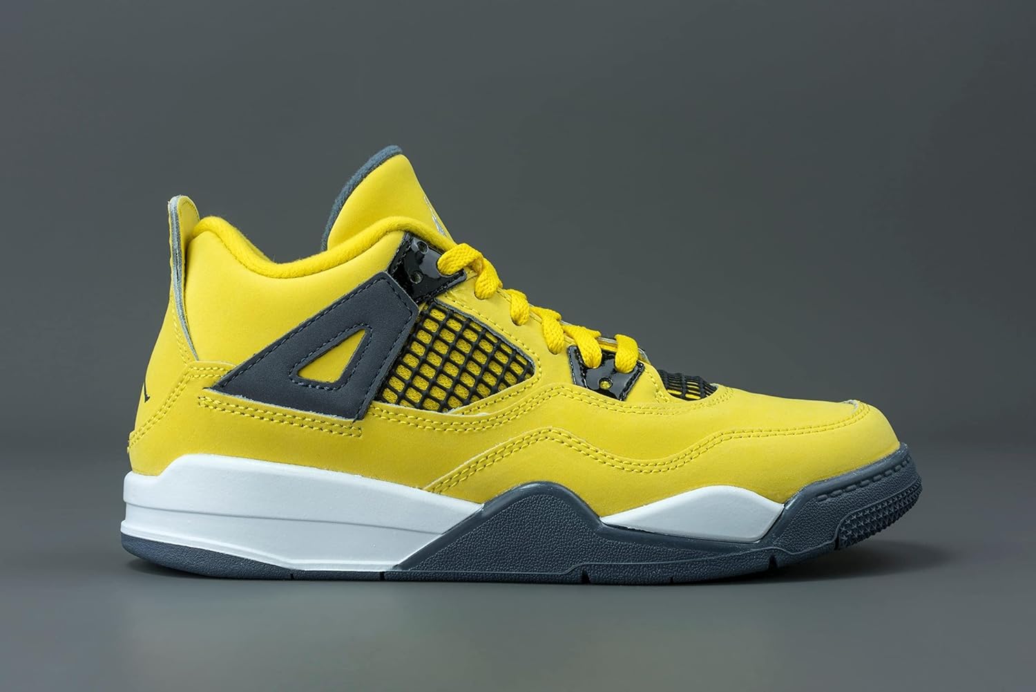 Кроссовки Nike Air Jordan 4 Retro для мальчиков, синий/желтый — фото 3