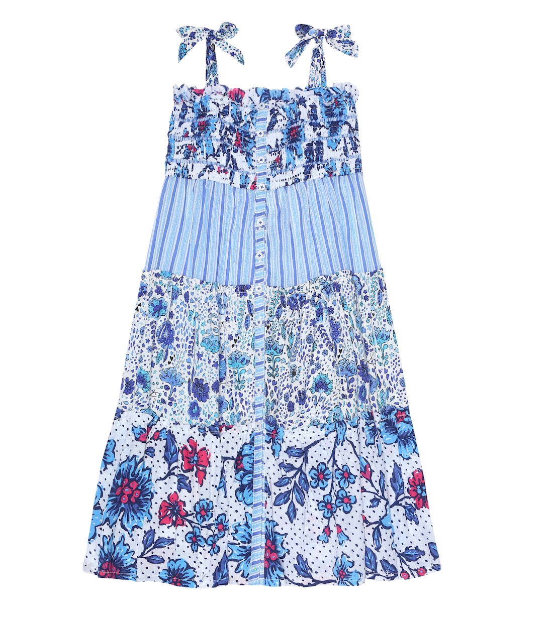 

Платье с принтом Triny Poupette St Barth Kids, Blue Patchwork
