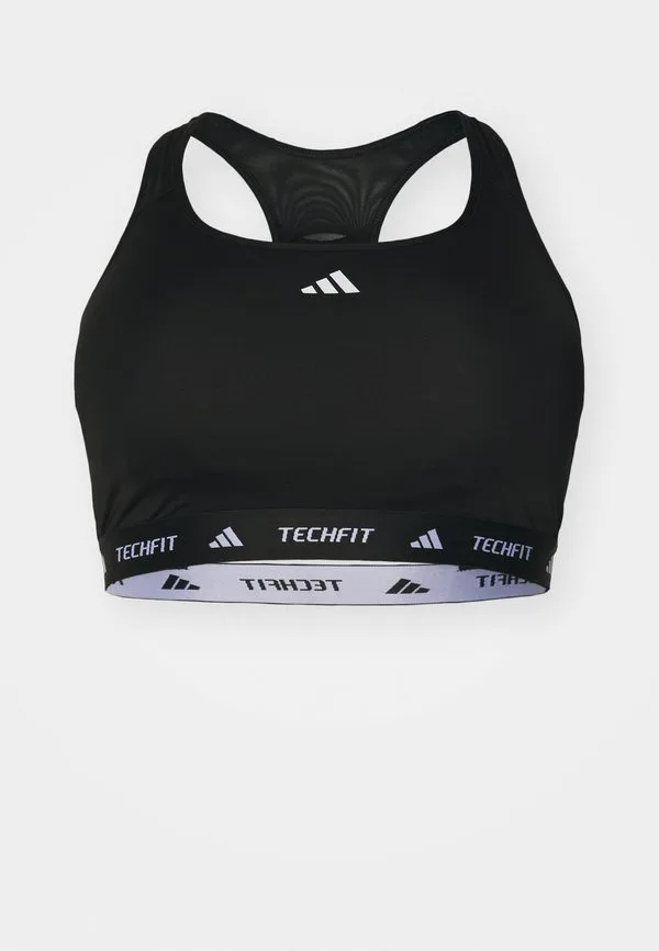Спортивный бюстгальтер techfit размера плюс средний, с поддержкой Adidas Performance, Black