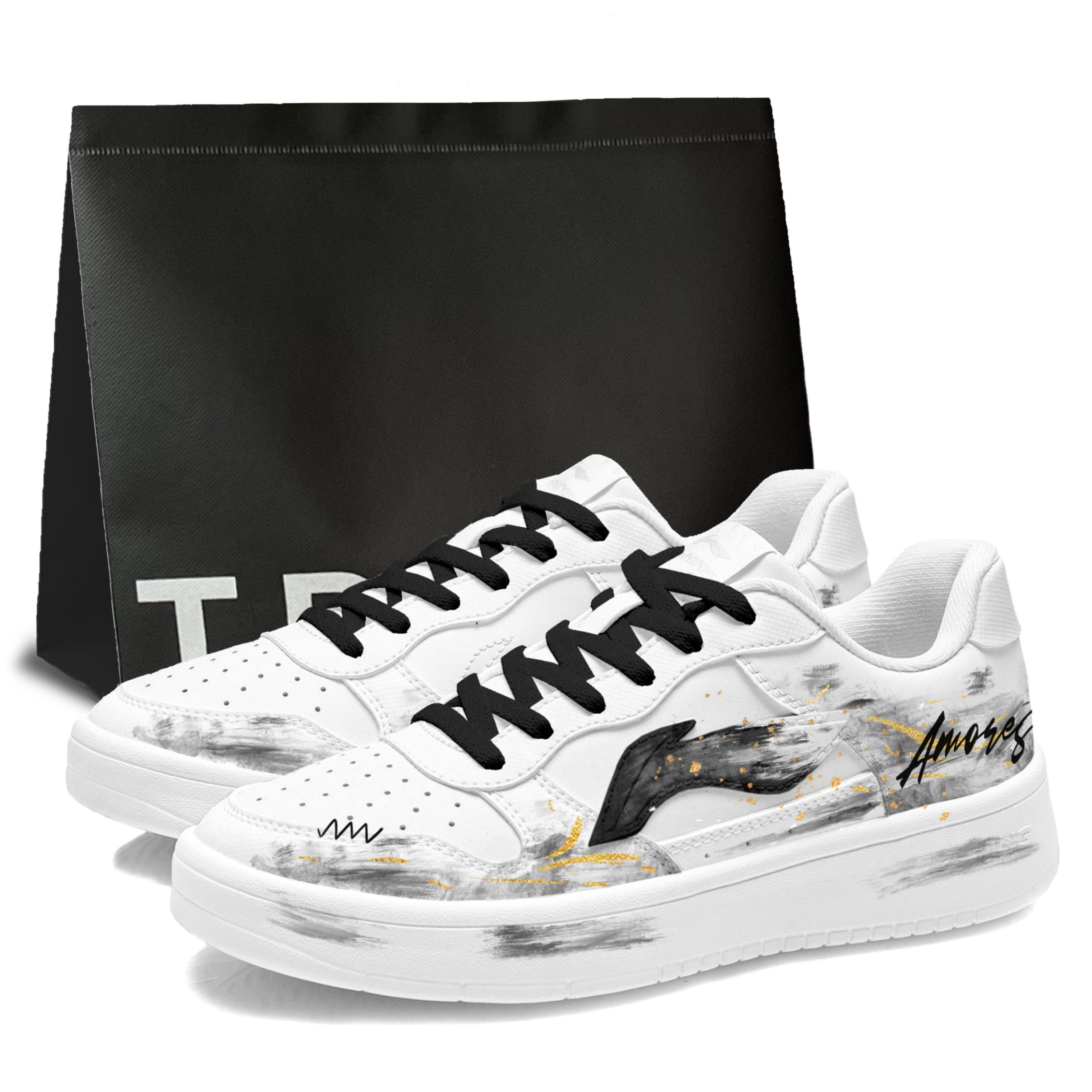 

Кроссовки для скейтбординга Li-Ning Floating Boat, устойчивые к истиранию, легкие и дышащие, мужские, черный золото