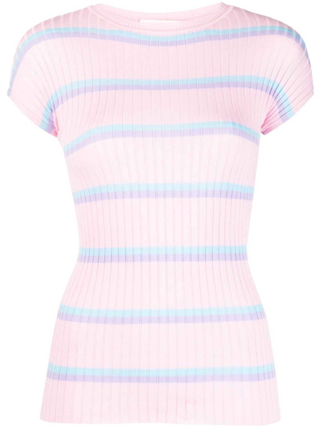 

Sportmax полосатая футболка в рубчик, розовый