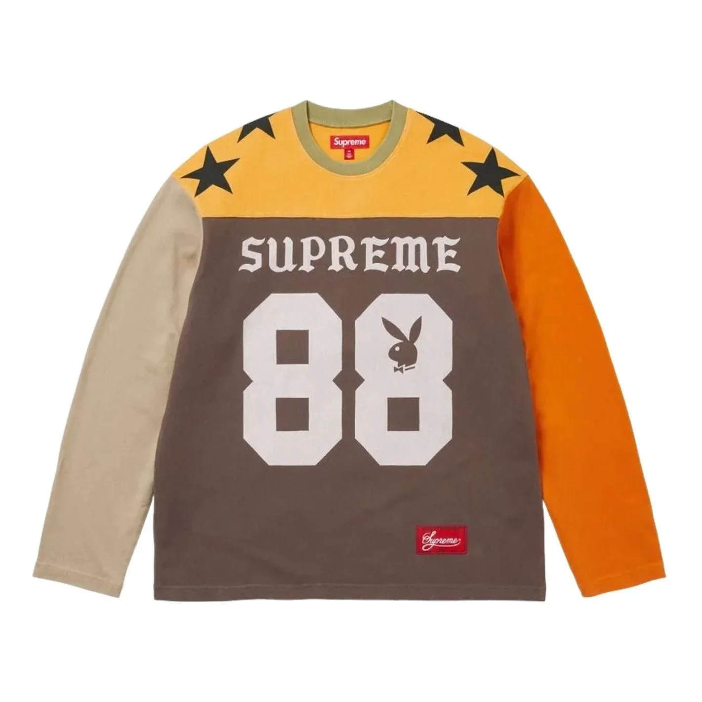 Футболка Supreme x Playboy SS26 с длинными рукавами, футбольная, многоцветная