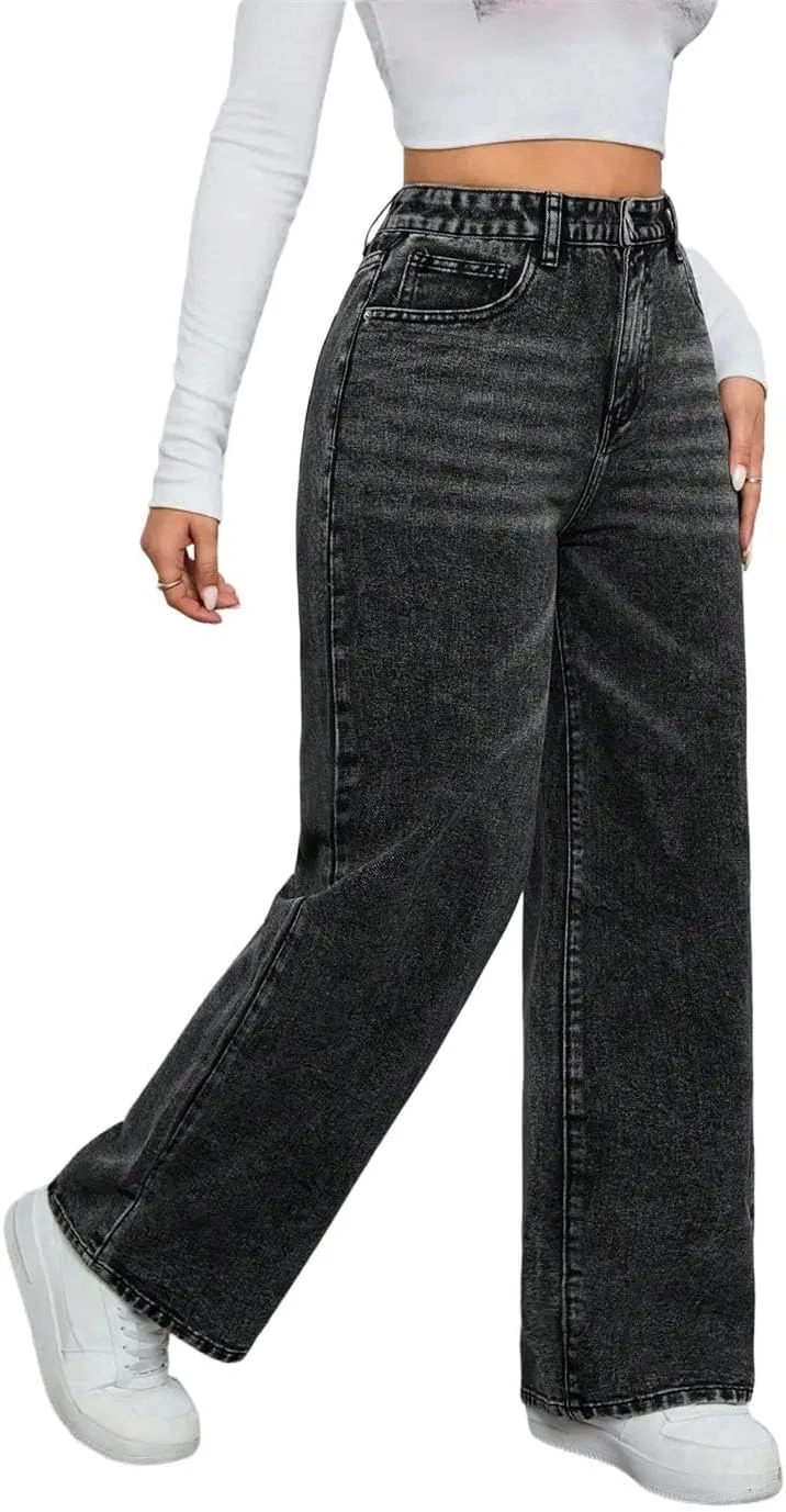 Джинсы с завышенной талией, Wide Leg, бренд не указан, цвет 5