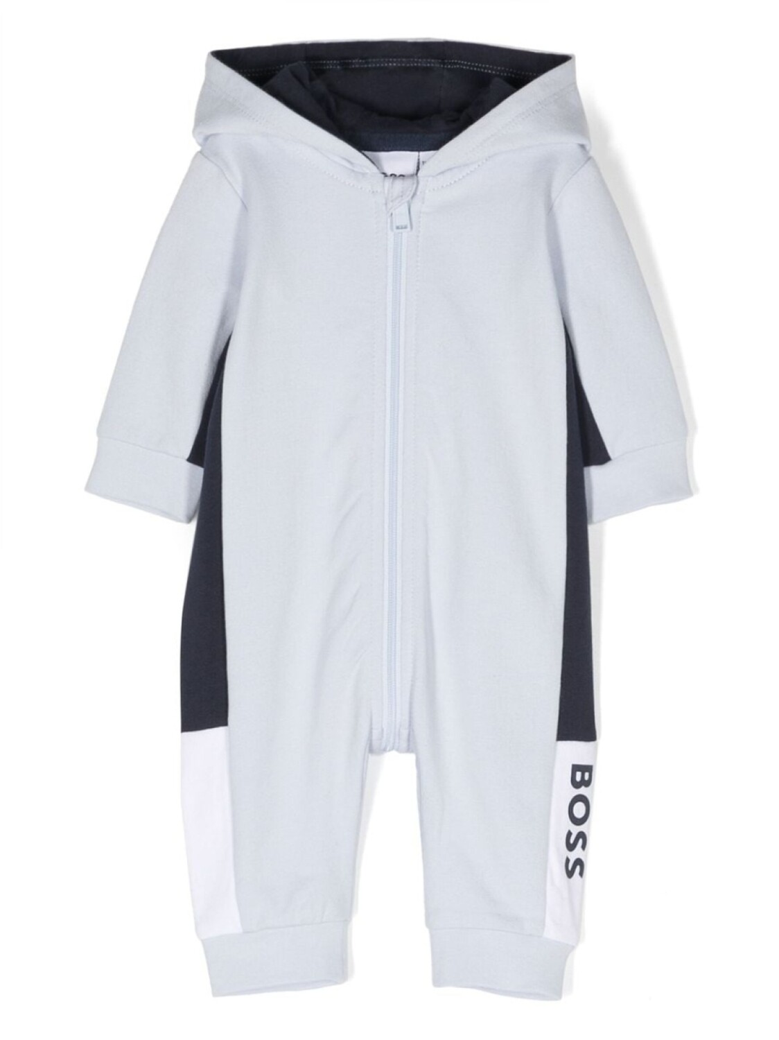 

BOSS Kidswear комбинезон с капюшоном и логотипом, синий