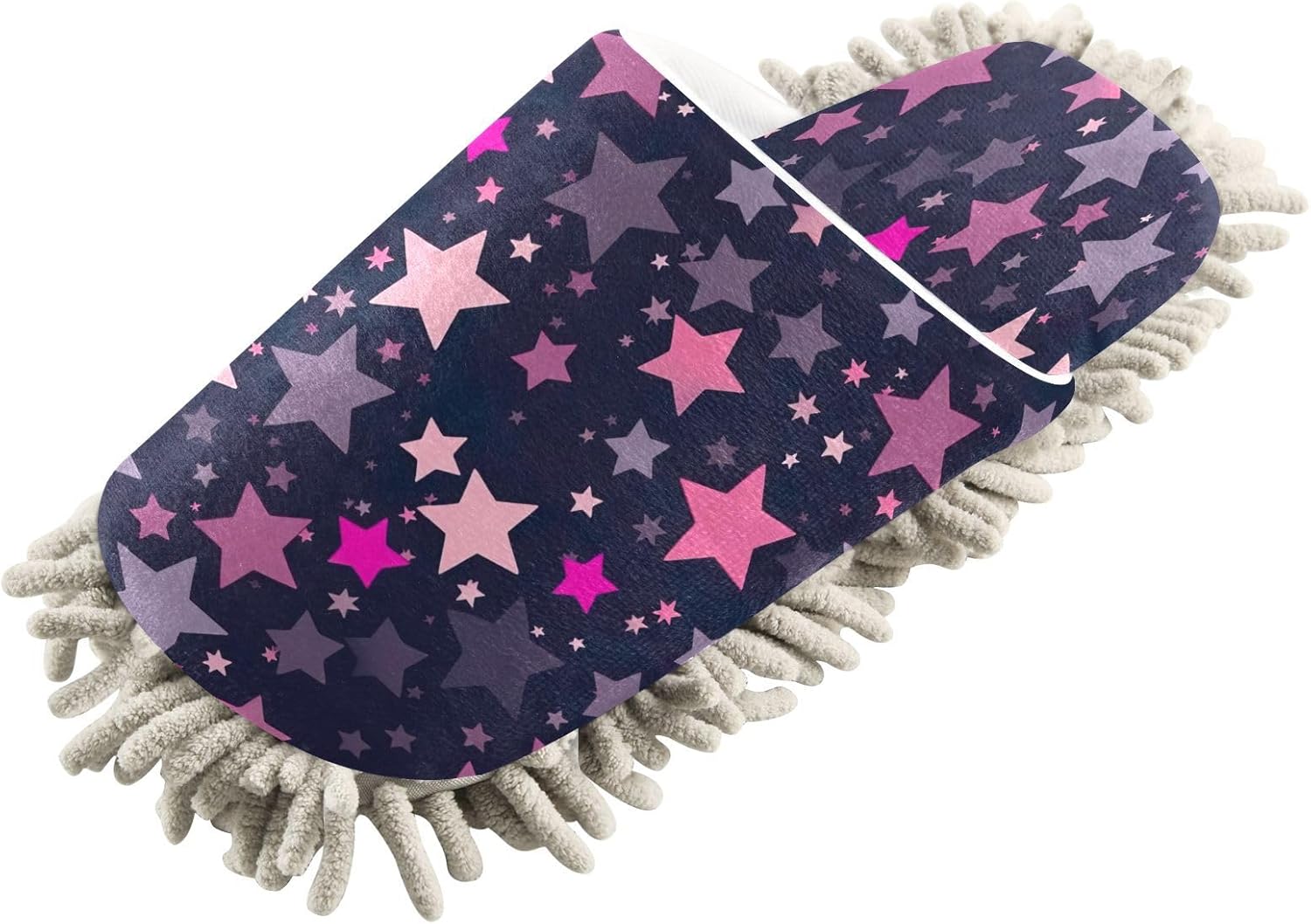 

Мужские и женские тапочки-микрофибра с узором розовых и фиолетовых звезд, моющиеся напольные швабры-тапочки, домашние тапочки для уборки, слайды для чистки Boesi