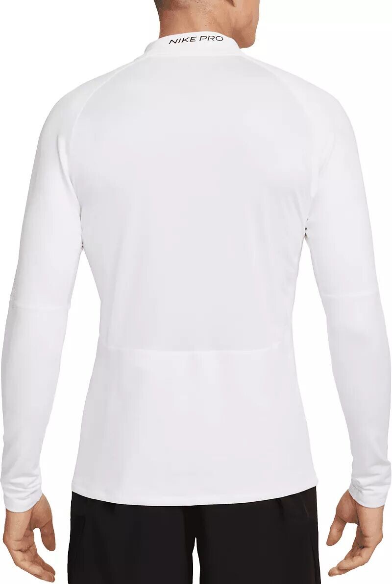 Мужская рубашка с теплым воротником и длинными рукавами Nike Pro Dri-FIT, белый — фото 2