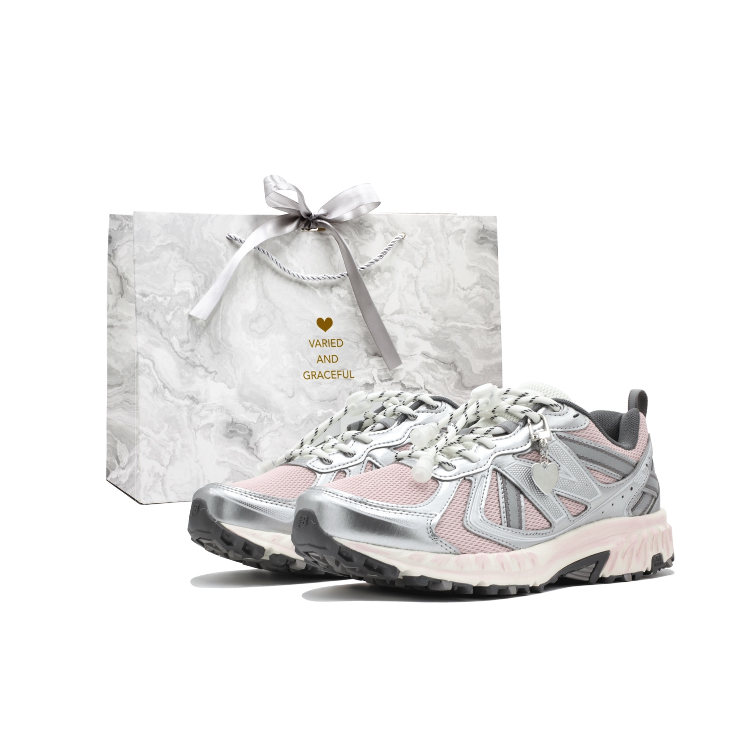 

New Balance Кроссовки для бега NB 410 V5 с амортизацией, дышащие, легкие, низкие, унисекс, серебристо-розовые