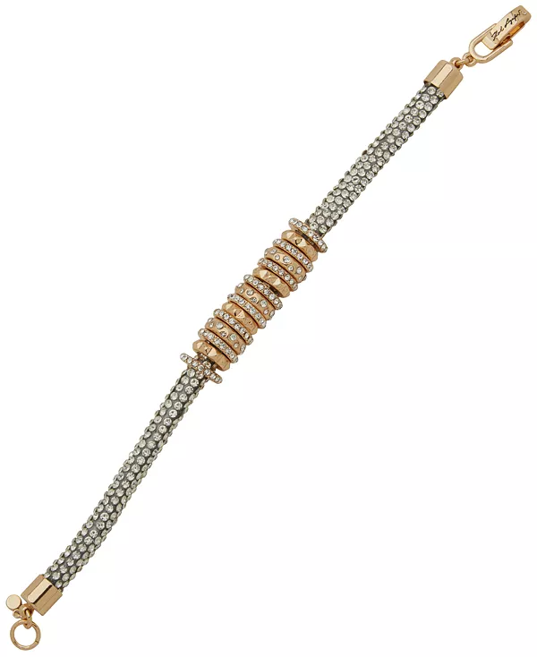 

Браслет из гибкой трубчатой цепи с каменным паве Karl Lagerfeld Paris, gold-tone