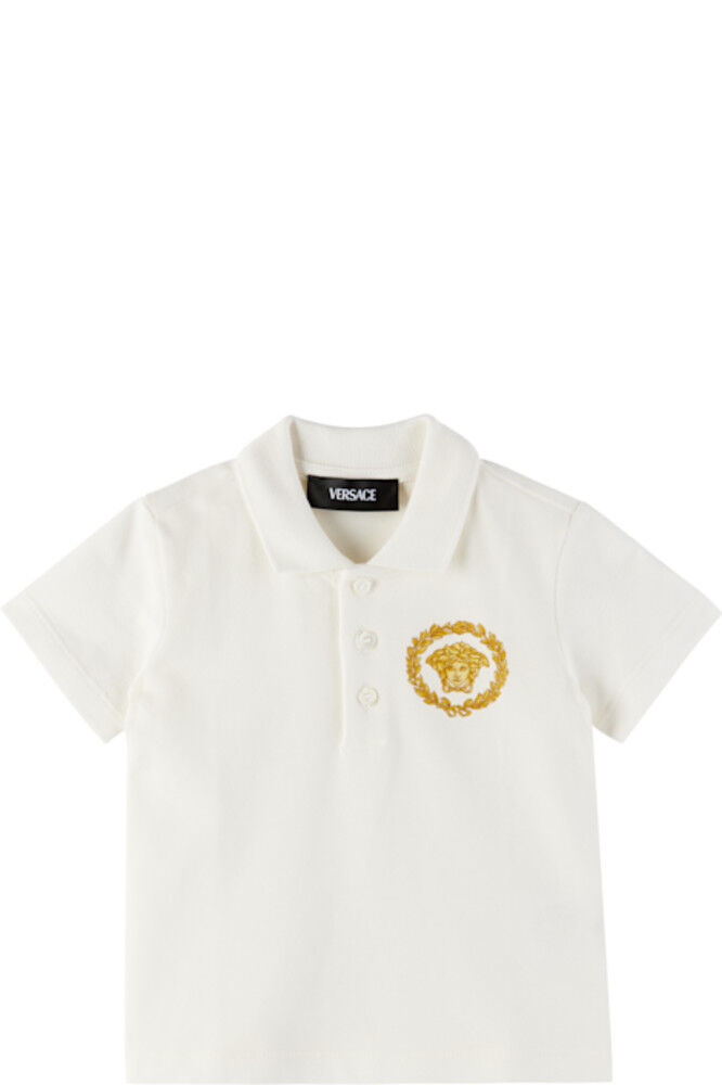 

Белоснежное поло с короткими рукавами Versace