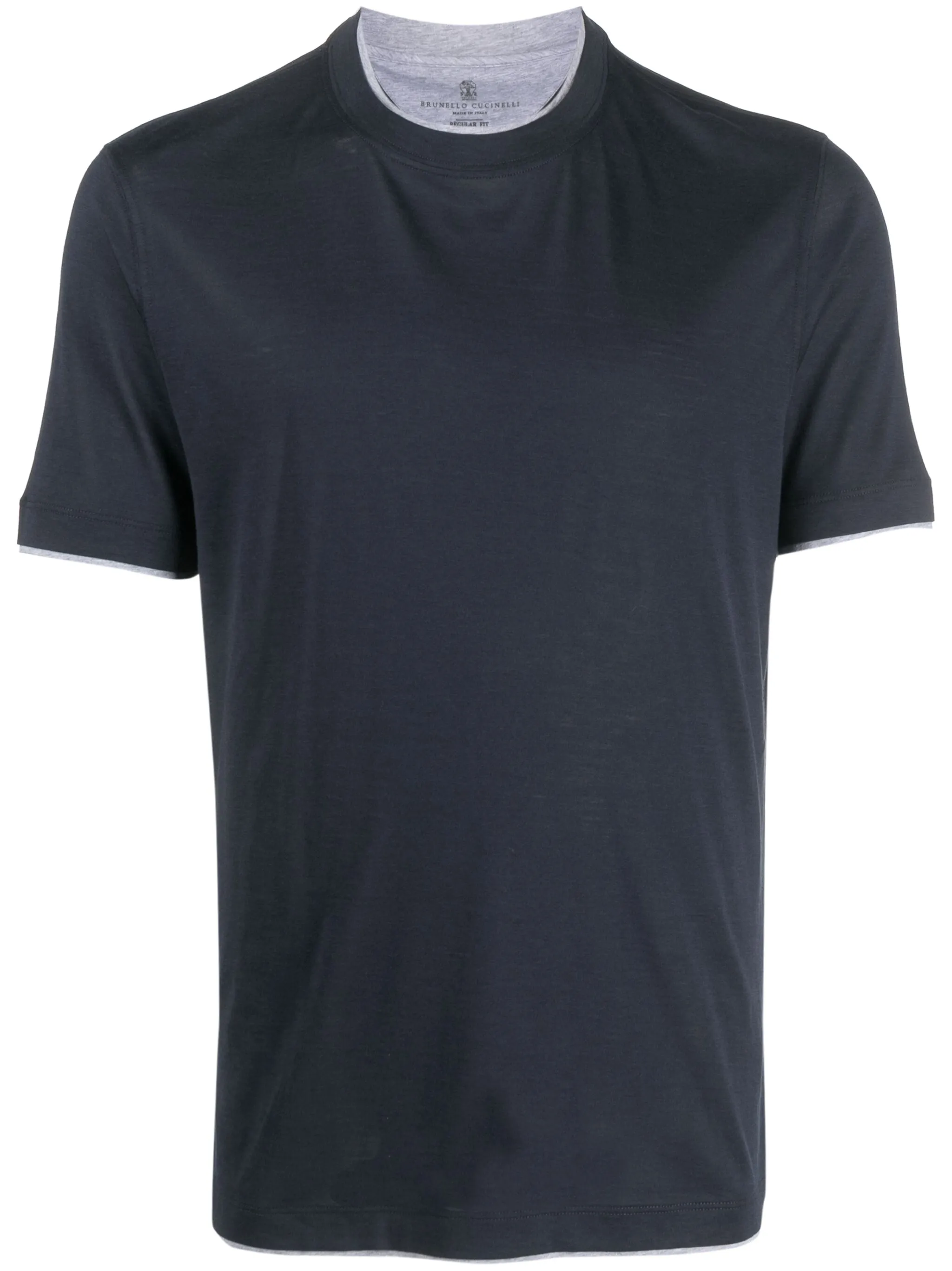 

Футболка из смесового шелка Brunello Cucinelli, синий