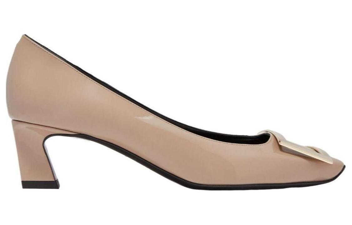 Каблук-катушка Высокие каблуки 4,5 см Женские Коричневые Roger Vivier — фото 3