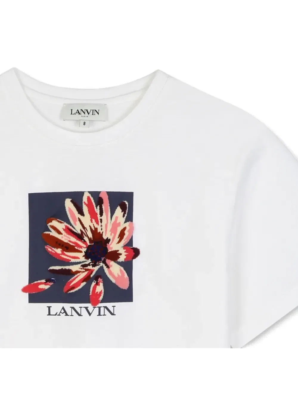 Футболка с цветочным принтом Lanvin Enfant, белый — фото 3