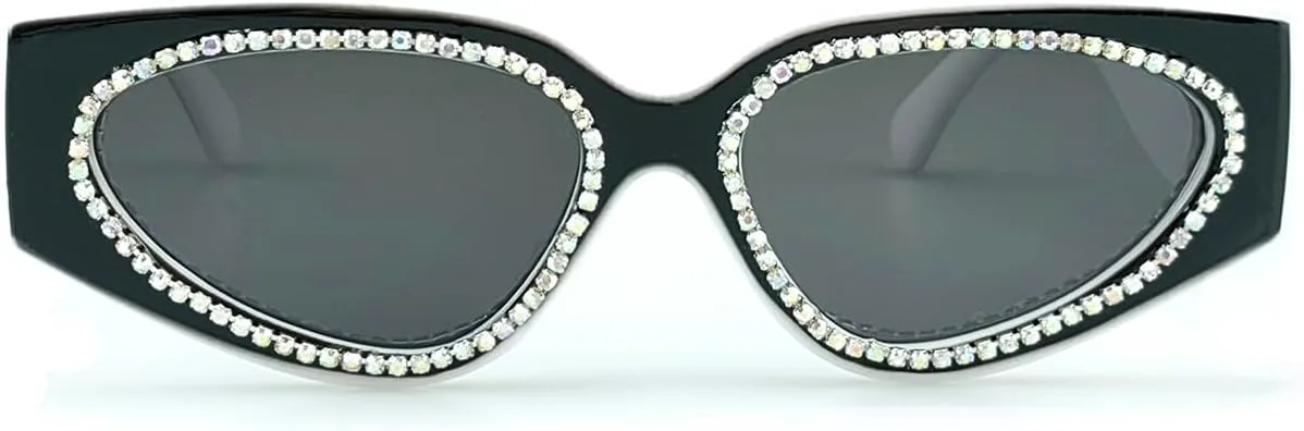 

Винтажные маленькие овальные солнцезащитные очки «кошачий глаз» Laureles для женщин, модные, черно-белые, сексуальные, с защитой от УФ-излучения UV400, C9