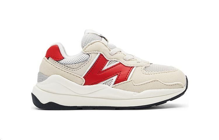 Низкие детские кроссовки New Balance бежево-красные — фото 2