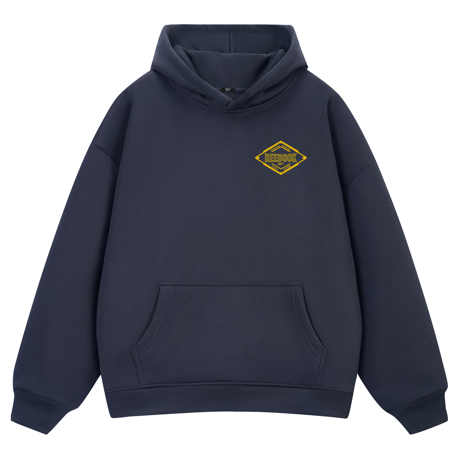 

Толстовки Unisex с капюшоном, средней плотности Reebok, темно-синий (желтый)[heavyweight thickened and fleece-lined]