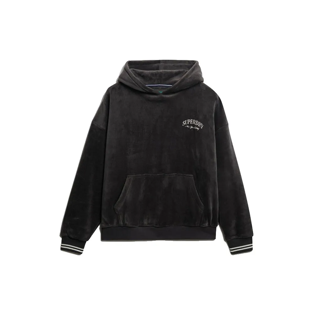Худи Superdry Country Club Velour Relax, черный — фото 3