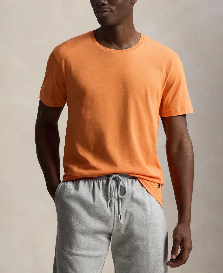 Комплект из 3 классических хлопковых мужских маек с круглым вырезом Polo Ralph Lauren, синий/оранжевый — фото 4