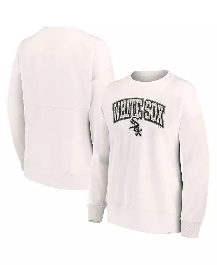 

Женский кремовый пуловер с леопардовым принтом Chicago White Sox Fanatics