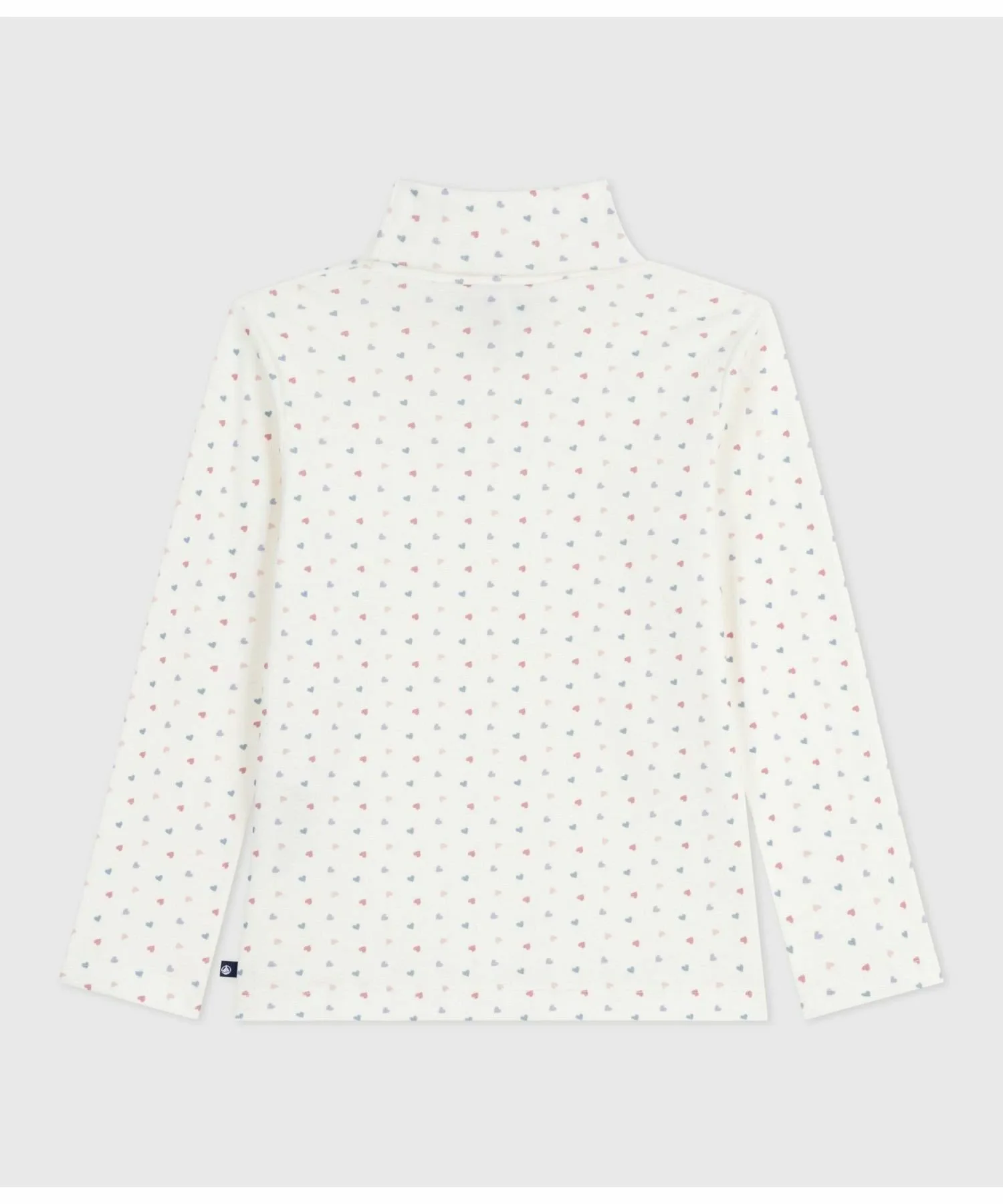 Футболка с длинными рукавами и высоким воротником PETIT BATEAU, Off-white/multicolor — фото 2
