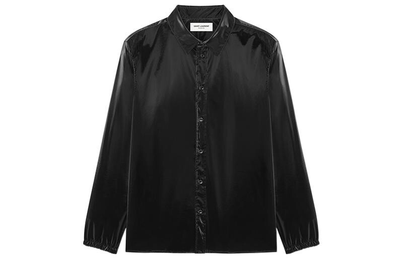 

Рубашка мужская Saint Laurent глянцевая, черный