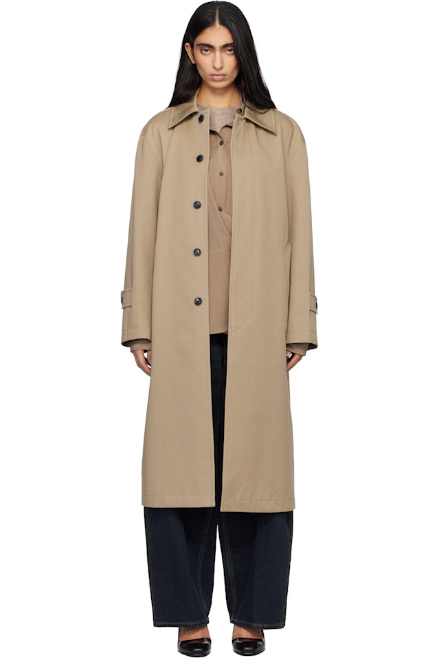 

Однобортный тренч Tonywack, бежевый