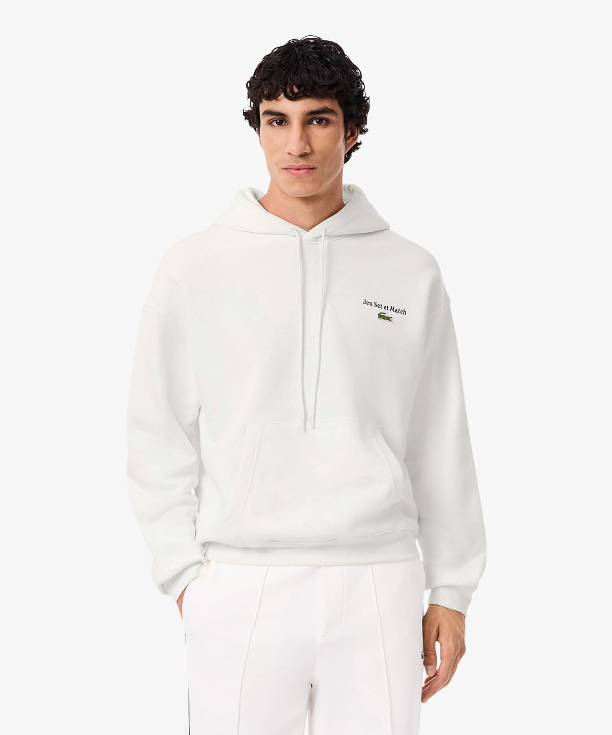 Мужская толстовка Lacoste (официальная) Jeu Set et Match с принтом на спине, белый — фото 4