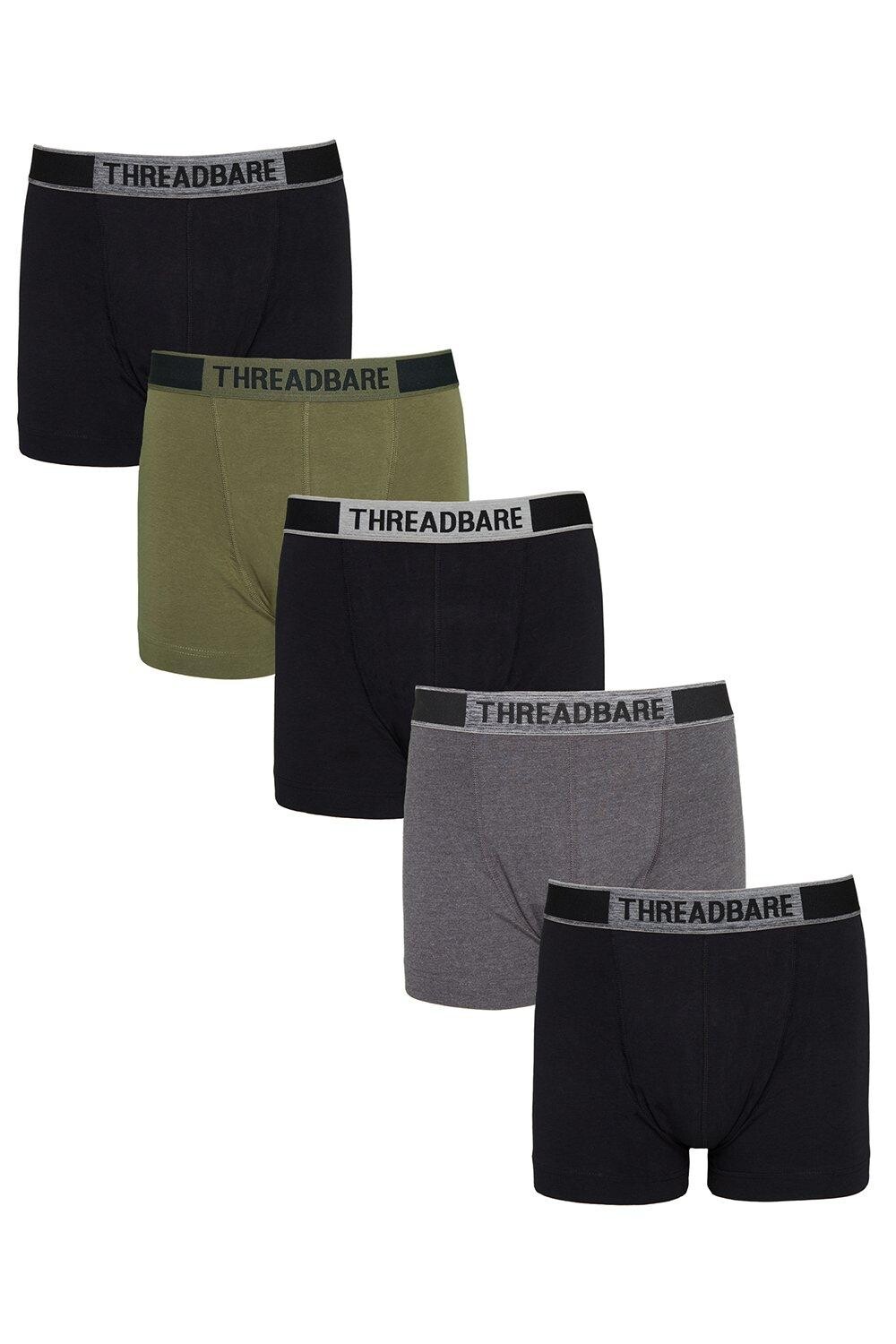 

Набор из 5 хипстерских боксеров Bextor Threadbare, черный