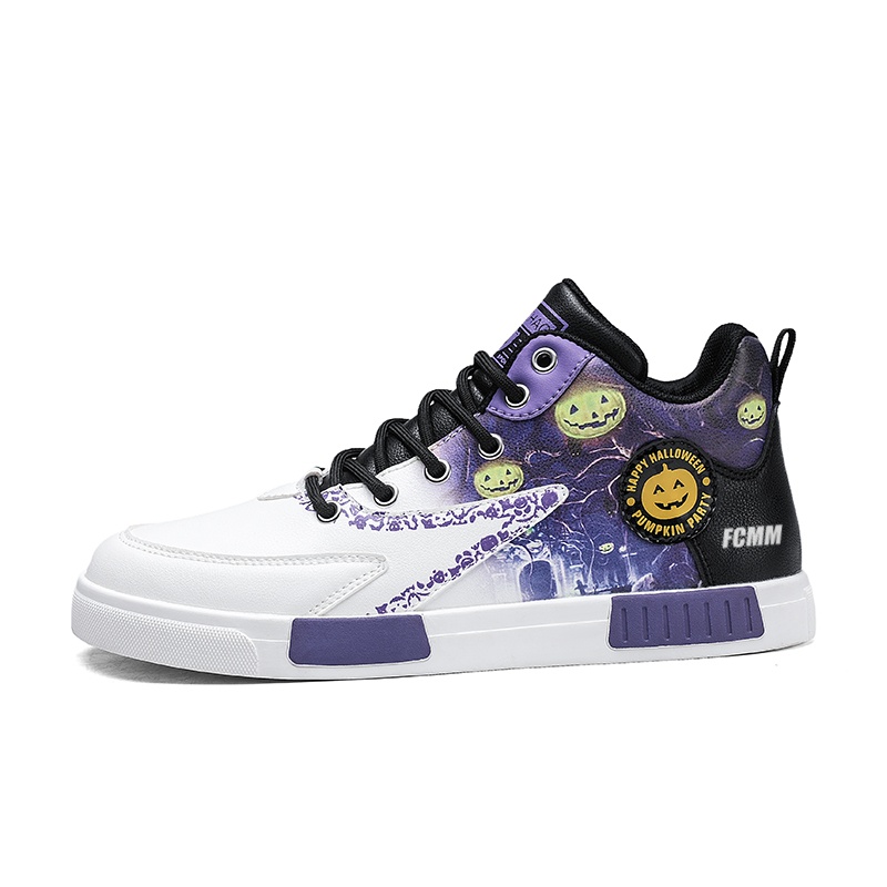 

FCMM Мужские мидтоп скейтборд кроссовки бело-фиолетовые, цвет White Purple