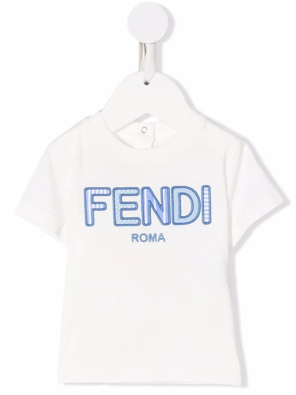 

Футболка с вышитым логотипом FENDI KIDS, белый