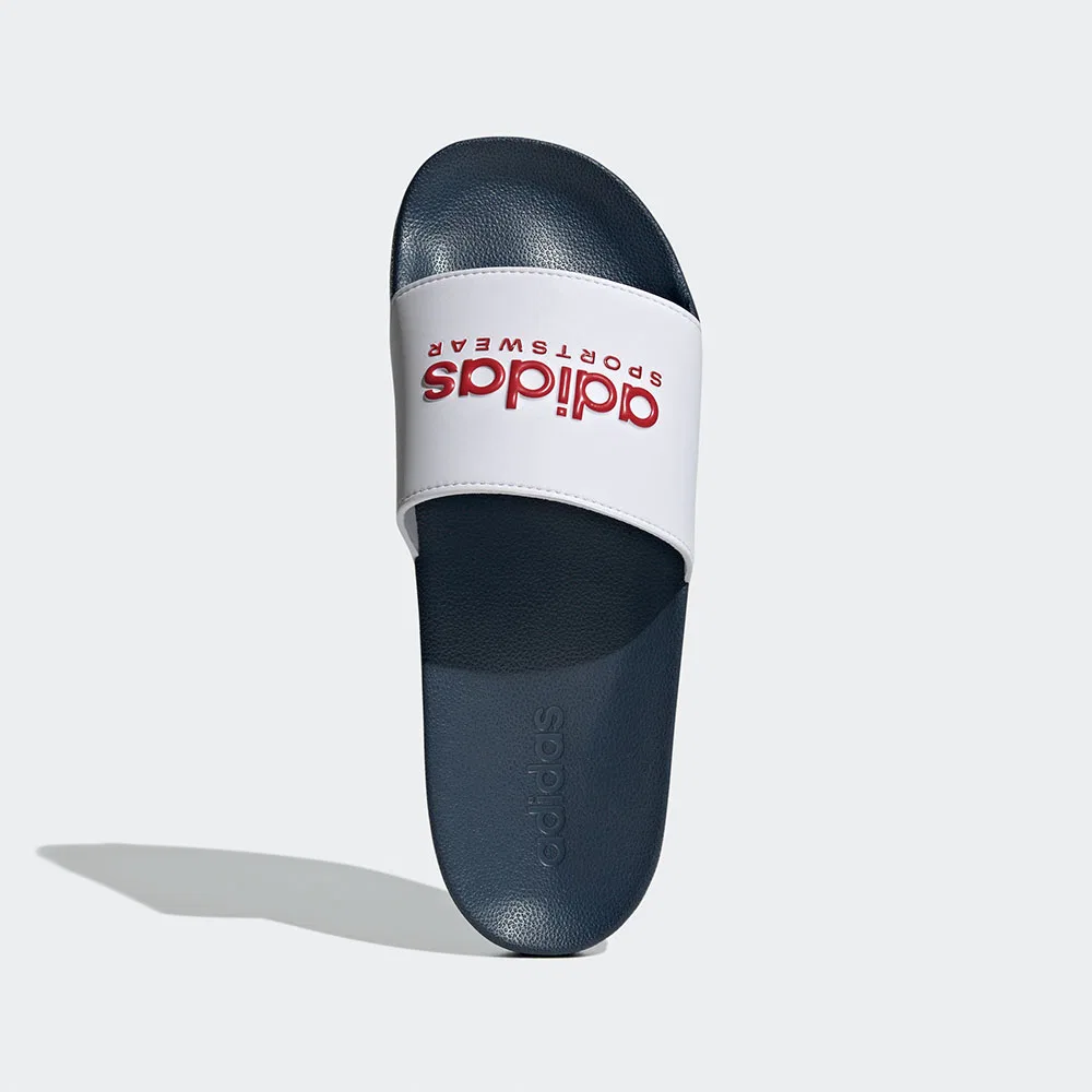 Мужские слайды Adilette Shower белые/тёмно-синие от Adidas