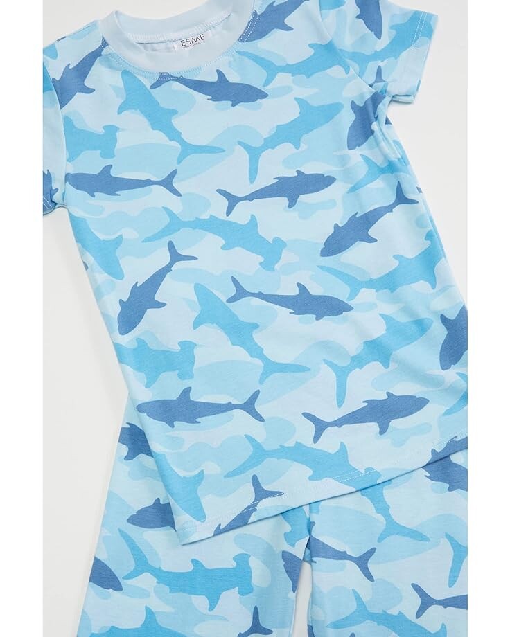 

Пижамный комплект esme Crew Short Sleeve Top & Pants Set, цвет Camo Shark