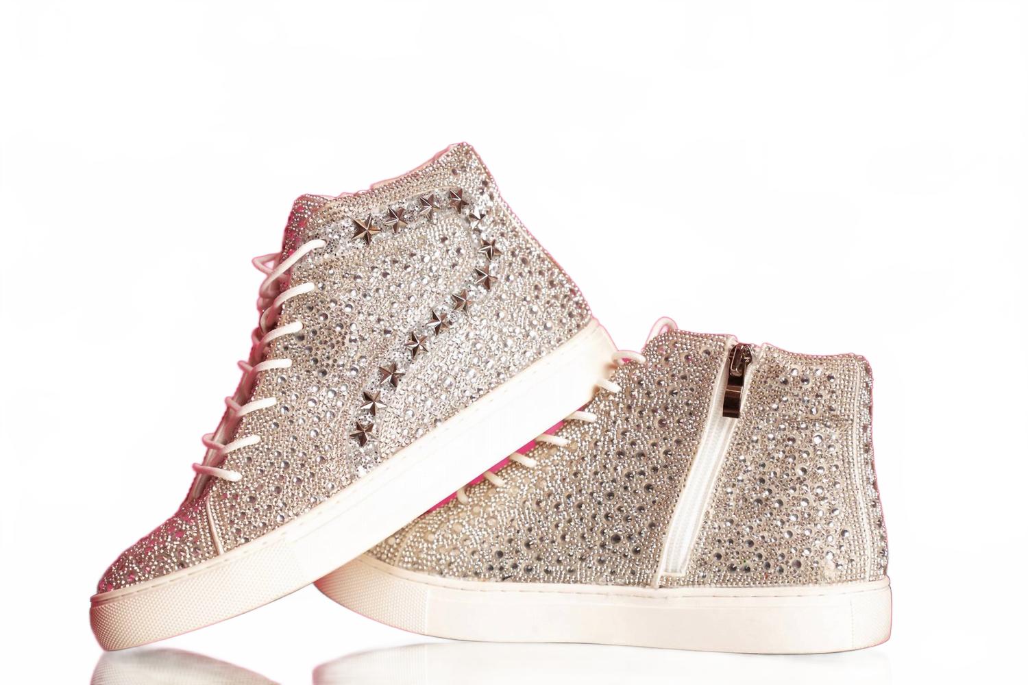 Женские яркие кроссовки High Top с прозрачными стразами Corkys Footwear, Clear Rhinestone — фото 2