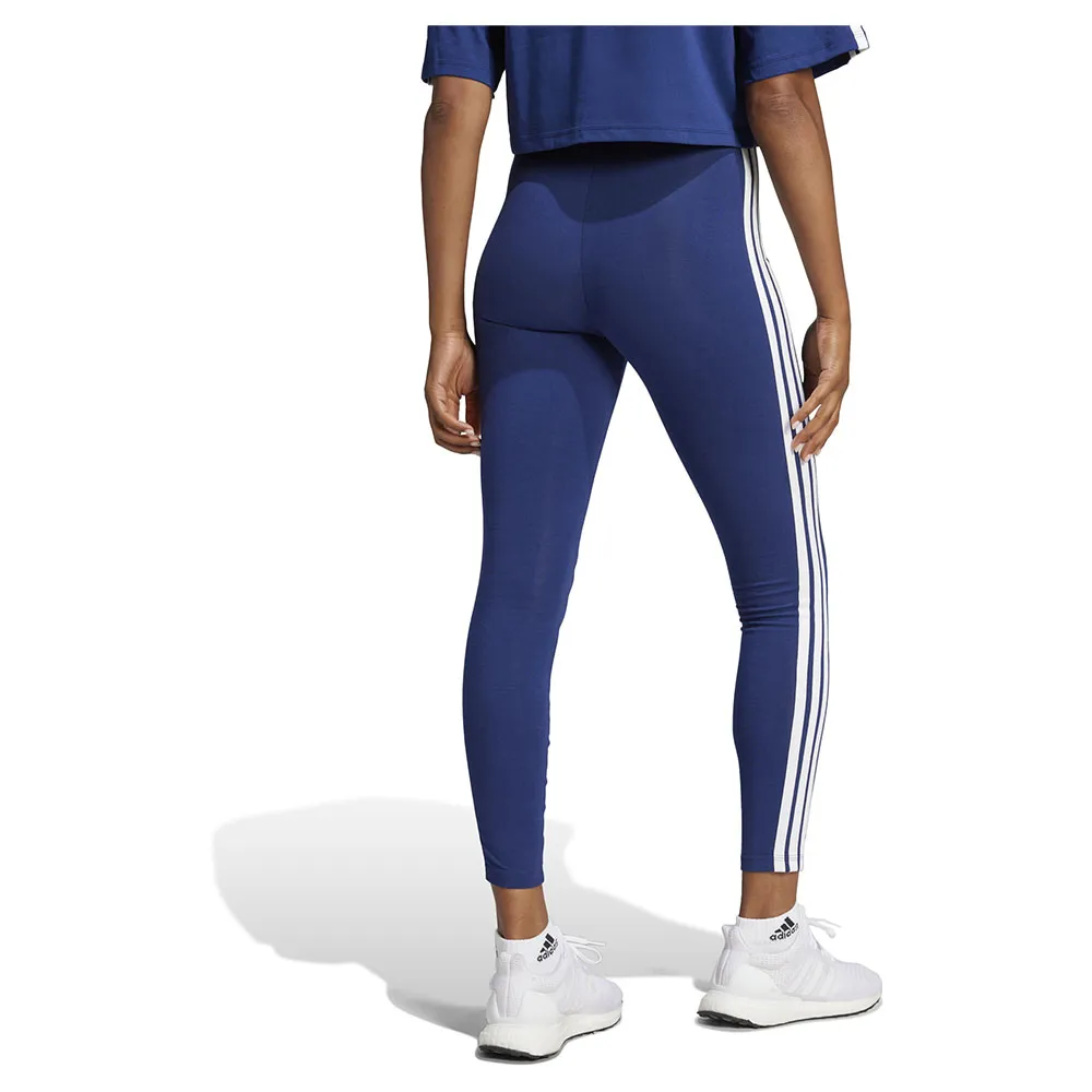Леггинсы adidas Essentials 3 Stripes Cotton, синий — фото 2