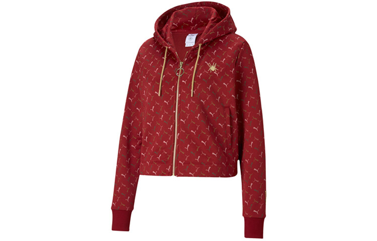 

Укороченное пальто женское красное Puma