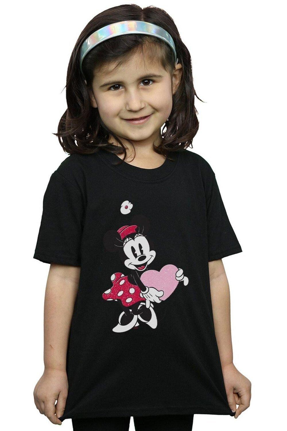 

Хлопковая футболка с сердечком Минни Маус Disney, черный