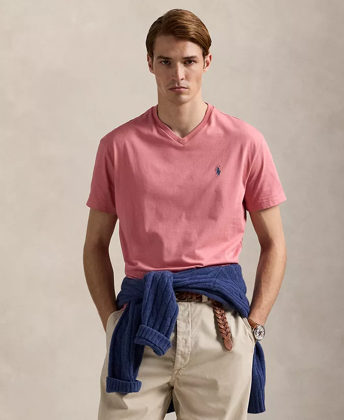 

Мужская футболка с V-образным вырезом Classic-Fit Polo Ralph Lauren, розовый
