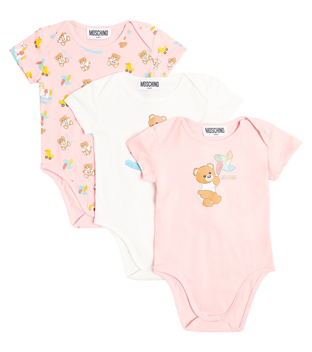 

Комплект из 3 боди из хлопкового джерси для младенцев Moschino Kids, Sugar Rose Toy Play