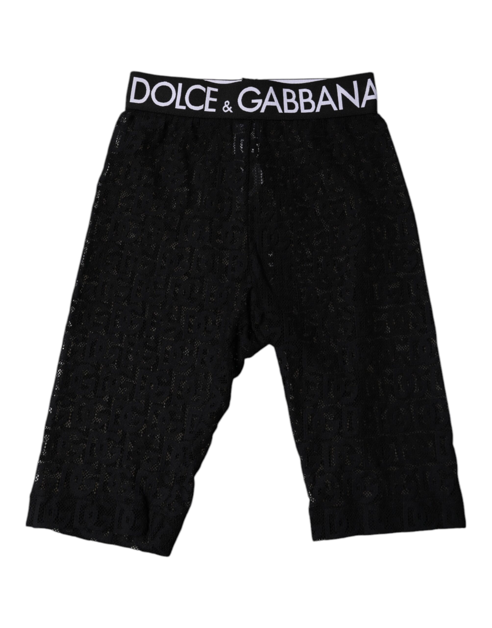 

Черные укороченные колготки с монограммой и логотипом Dolce & Gabbana