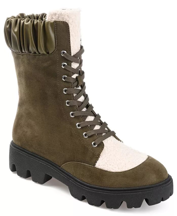 Женские ботильоны Elinor Lace Up Lug Journee Collection, зеленый
