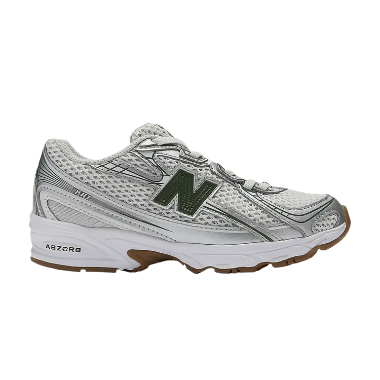 

Кроссовки New Balance 740 Bungee Lace Little Kid, Silver Metallic Dark Alpine Green