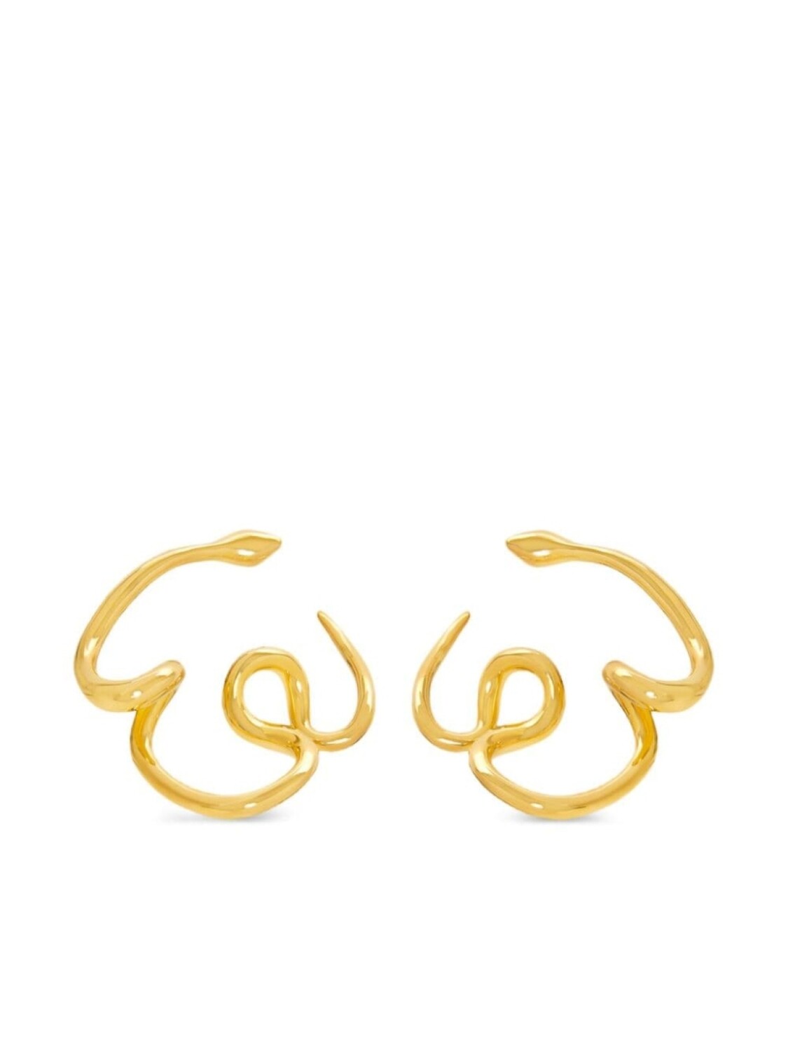 

Серьги-кольца в виде змеи Oscar de la Renta, золотой