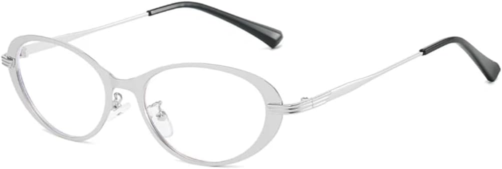 

Винтажные овальные солнцезащитные очки для женщин в стиле панк, защита от УФ-излучения UV400, модные очки для мужчин, прозрачные линзы, металлическая оправа TVTBBVV, Silver Clear