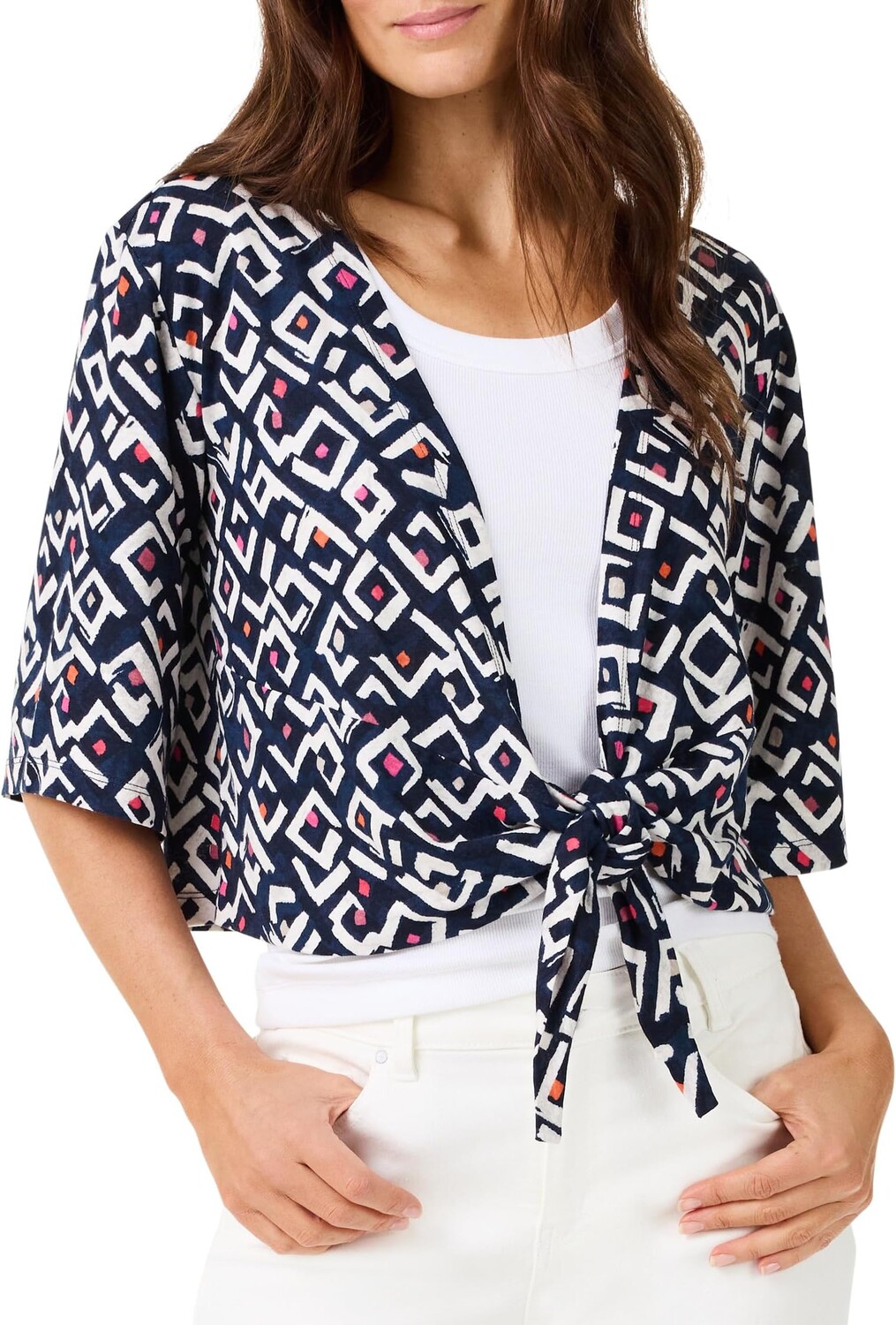 

Свитер NIC+ZOE Indigo Angles 4-Way Cardigan, цвет Indigo Multi