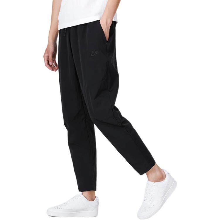 Повседневные брюки Men's Nike Solid Color Logo Printing Drawstring Lacing Straight Casual Pants/Trousers Black DQ4344-010 — фото 4