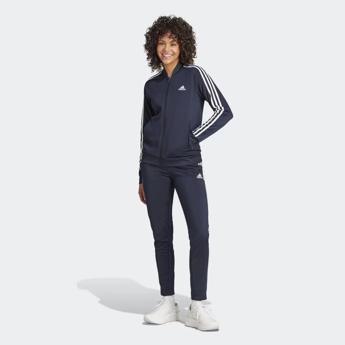 

Женский спортивный костюм Adidas в 3 полоски, темно-синий/белый