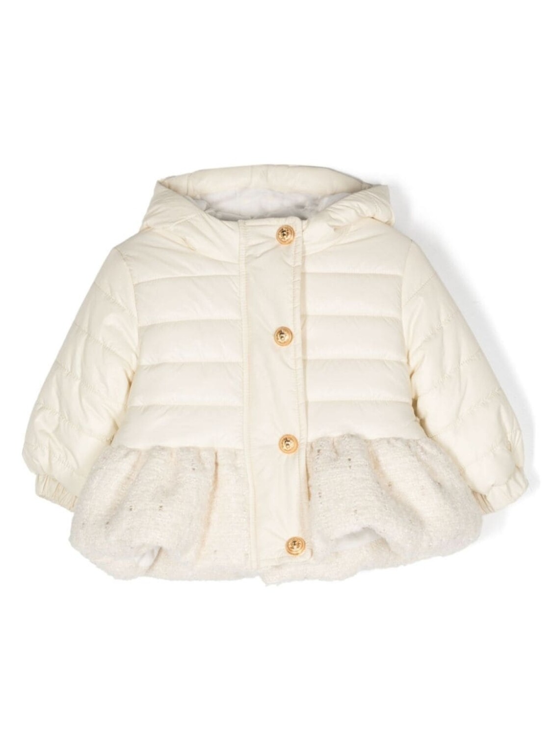 

Balmain Kids пуховик с капюшоном, белый