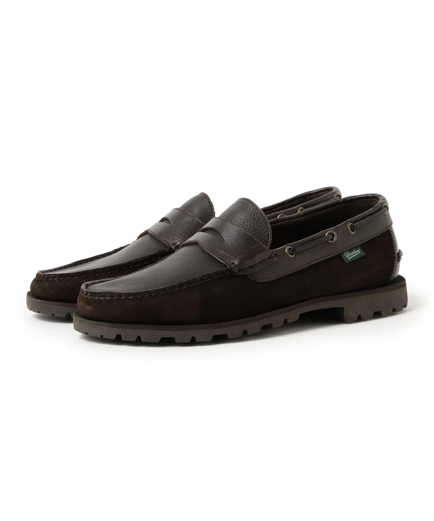 Мужские кожаные лоферы Paraboot Corsica тёмно-коричневые