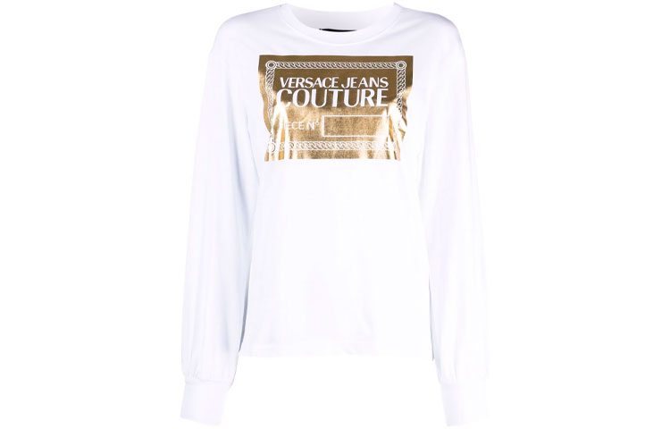 

VERSACE JEANS COUTURE Футболка с рукавом дроп-шоулд женская белая, Белый, VERSACE JEANS COUTURE Футболка с рукавом дроп-шоулд женская белая