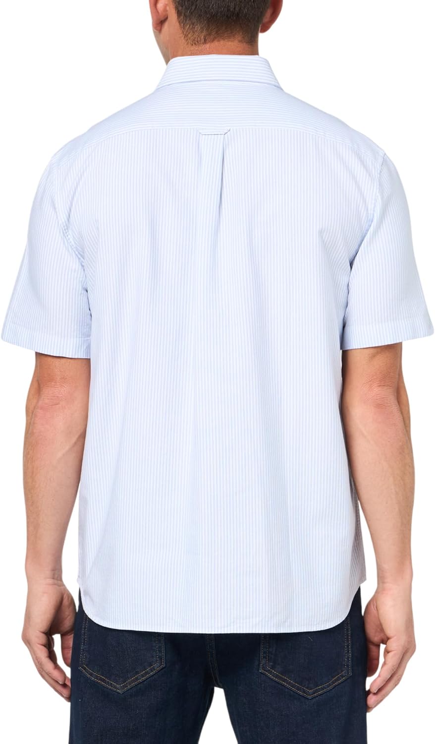 Lacoste мужская рубашка с коротким рукавом в полоску, regular fit, из основной коллекции, Overview/White — фото 2